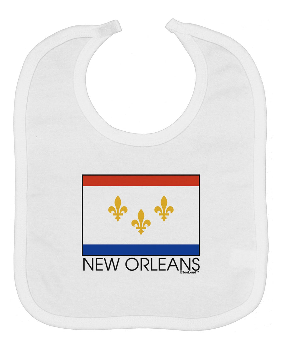 New Orleans Louisiana Flag Text Baby Bib