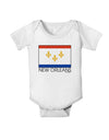 New Orleans Louisiana Flag Text Baby Romper Bodysuit-Baby Romper-TooLoud-White-06-Months-Davson Sales