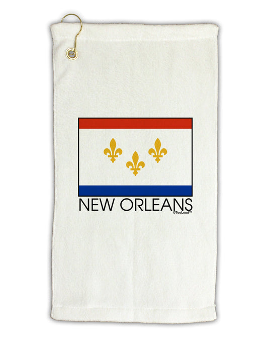 New Orleans Louisiana Flag Text Micro Terry Gromet Golf Towel 11"x19-Golf Towel-TooLoud-White-Davson Sales