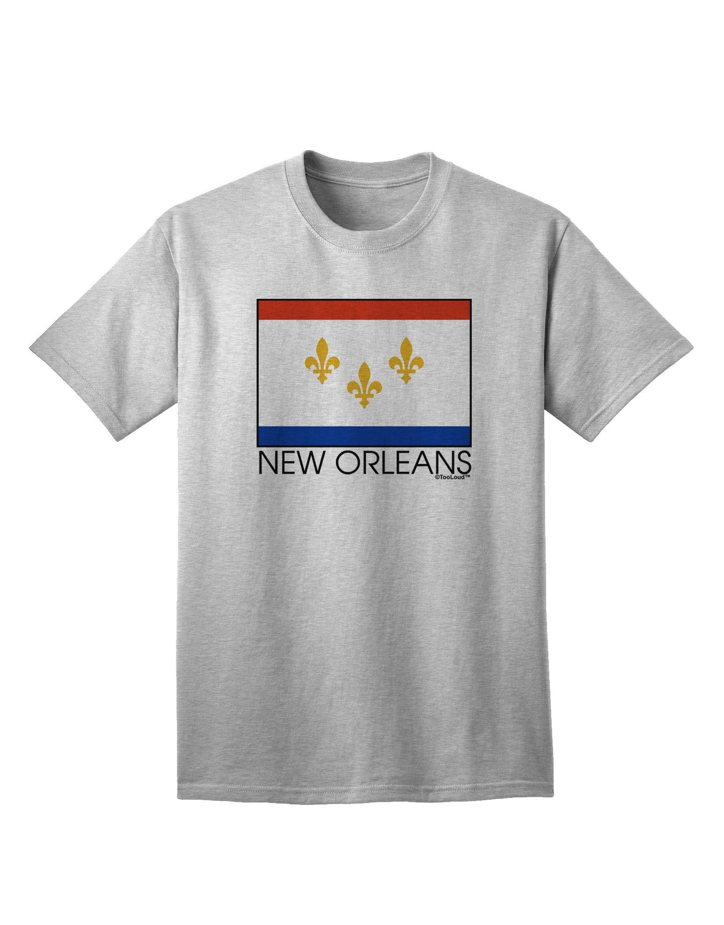 New Orleans Louisiana Flag Text - Premium Adult T-Shirt Collection-Mens T-shirts-TooLoud-AshGray-Small-Davson Sales