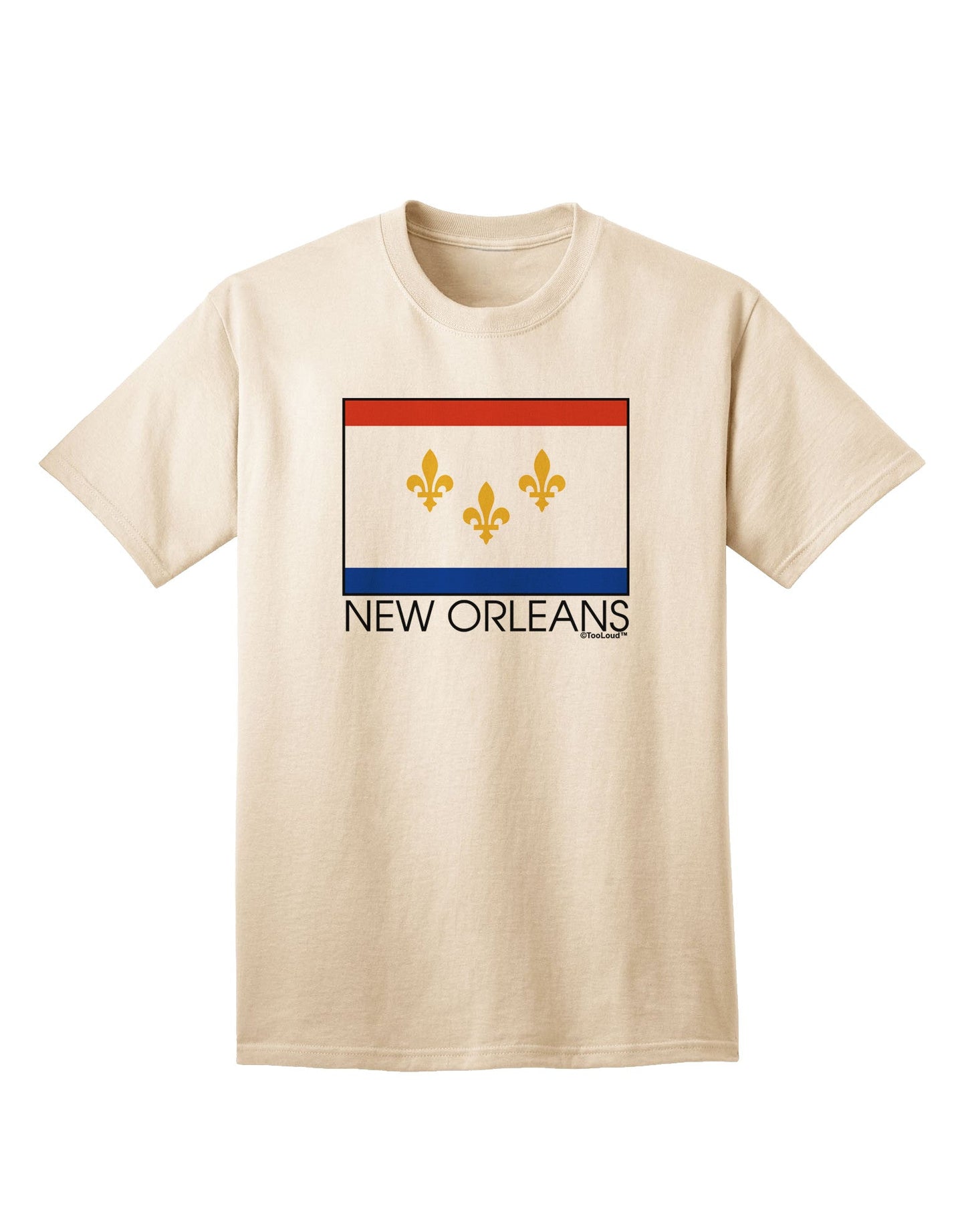 New Orleans Louisiana Flag Text - Premium Adult T-Shirt Collection-Mens T-shirts-TooLoud-Natural-Small-Davson Sales