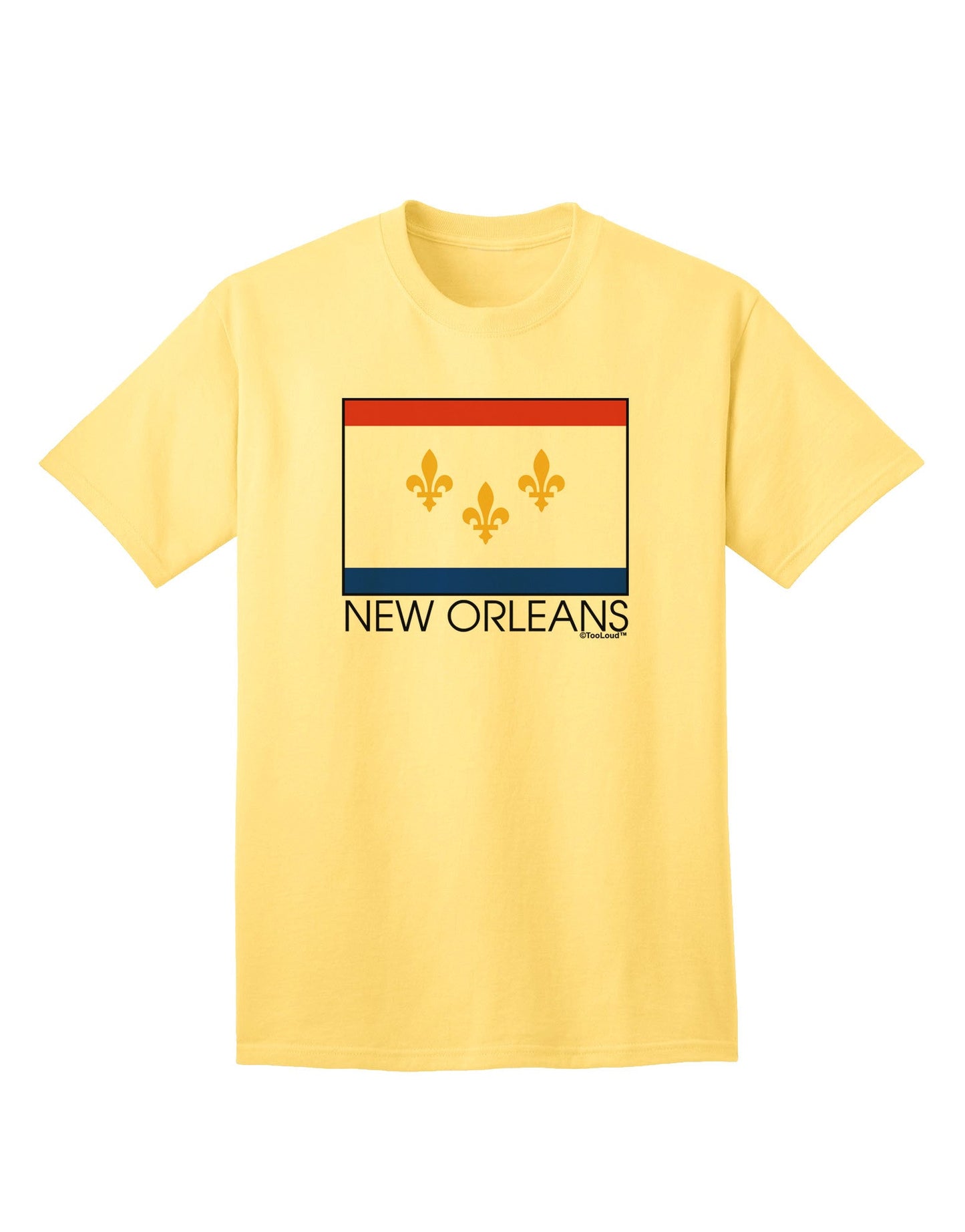 New Orleans Louisiana Flag Text - Premium Adult T-Shirt Collection-Mens T-shirts-TooLoud-Yellow-Small-Davson Sales