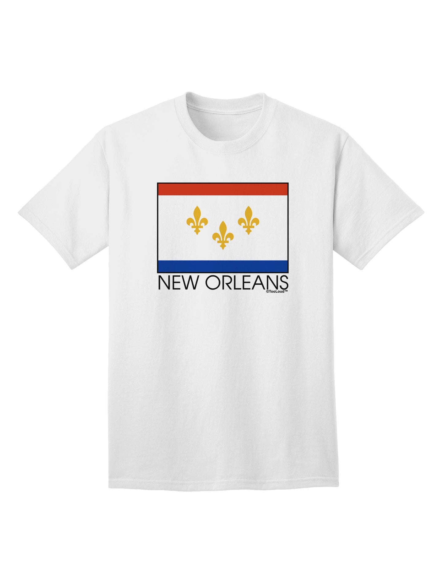 New Orleans Louisiana Flag Text - Premium Adult T-Shirt Collection-Mens T-shirts-TooLoud-White-Small-Davson Sales