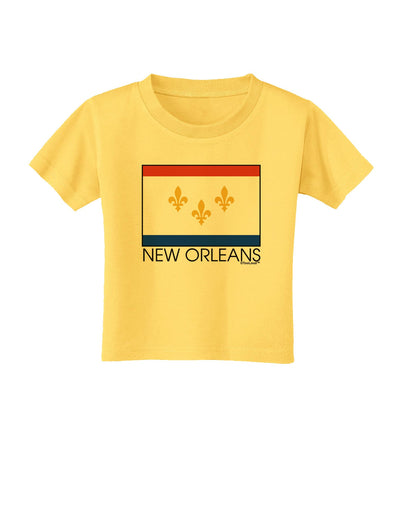 New Orleans Louisiana Flag Text Toddler T-Shirt-Toddler T-Shirt-TooLoud-Yellow-2T-Davson Sales