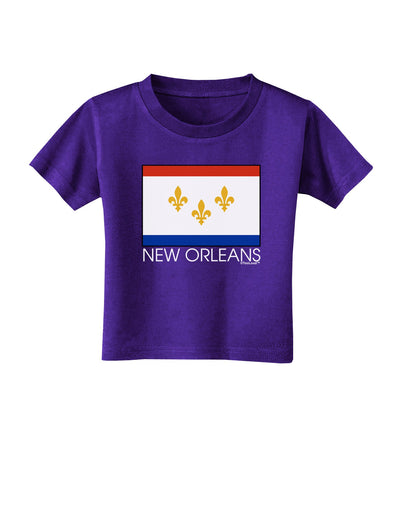 New Orleans Louisiana Flag Text Toddler T-Shirt Dark-Toddler T-Shirt-TooLoud-Purple-2T-Davson Sales