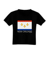 New Orleans Louisiana Flag Text Toddler T-Shirt Dark-Toddler T-Shirt-TooLoud-Black-2T-Davson Sales