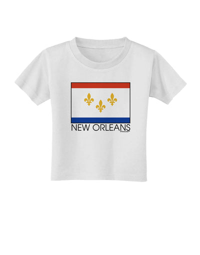 New Orleans Louisiana Flag Text Toddler T-Shirt-Toddler T-Shirt-TooLoud-White-2T-Davson Sales