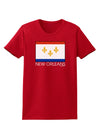 New Orleans Louisiana Flag Text Womens Dark T-Shirt-TooLoud-Red-X-Small-Davson Sales