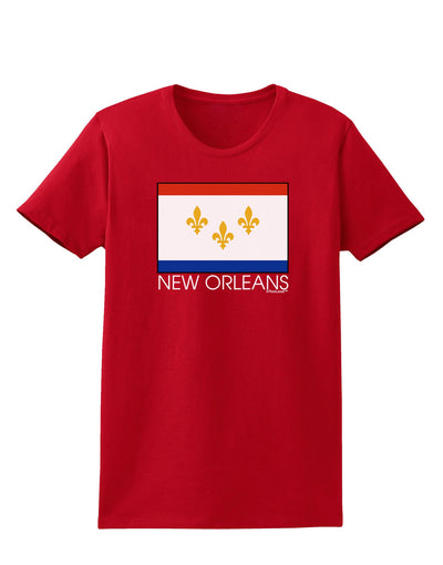 New Orleans Louisiana Flag Text Womens Dark T-Shirt-TooLoud-Red-X-Small-Davson Sales