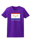 New Orleans Louisiana Flag Text Womens Dark T-Shirt-TooLoud-Purple-X-Small-Davson Sales