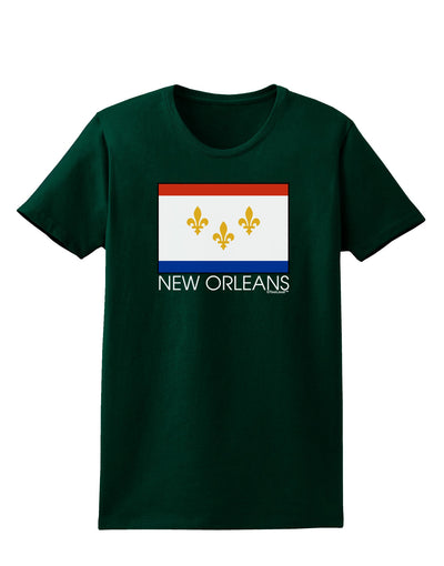 New Orleans Louisiana Flag Text Womens Dark T-Shirt-TooLoud-Forest-Green-Small-Davson Sales