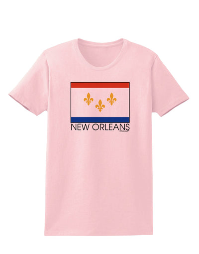 New Orleans Louisiana Flag Text Womens T-Shirt-Womens T-Shirt-TooLoud-PalePink-X-Small-Davson Sales