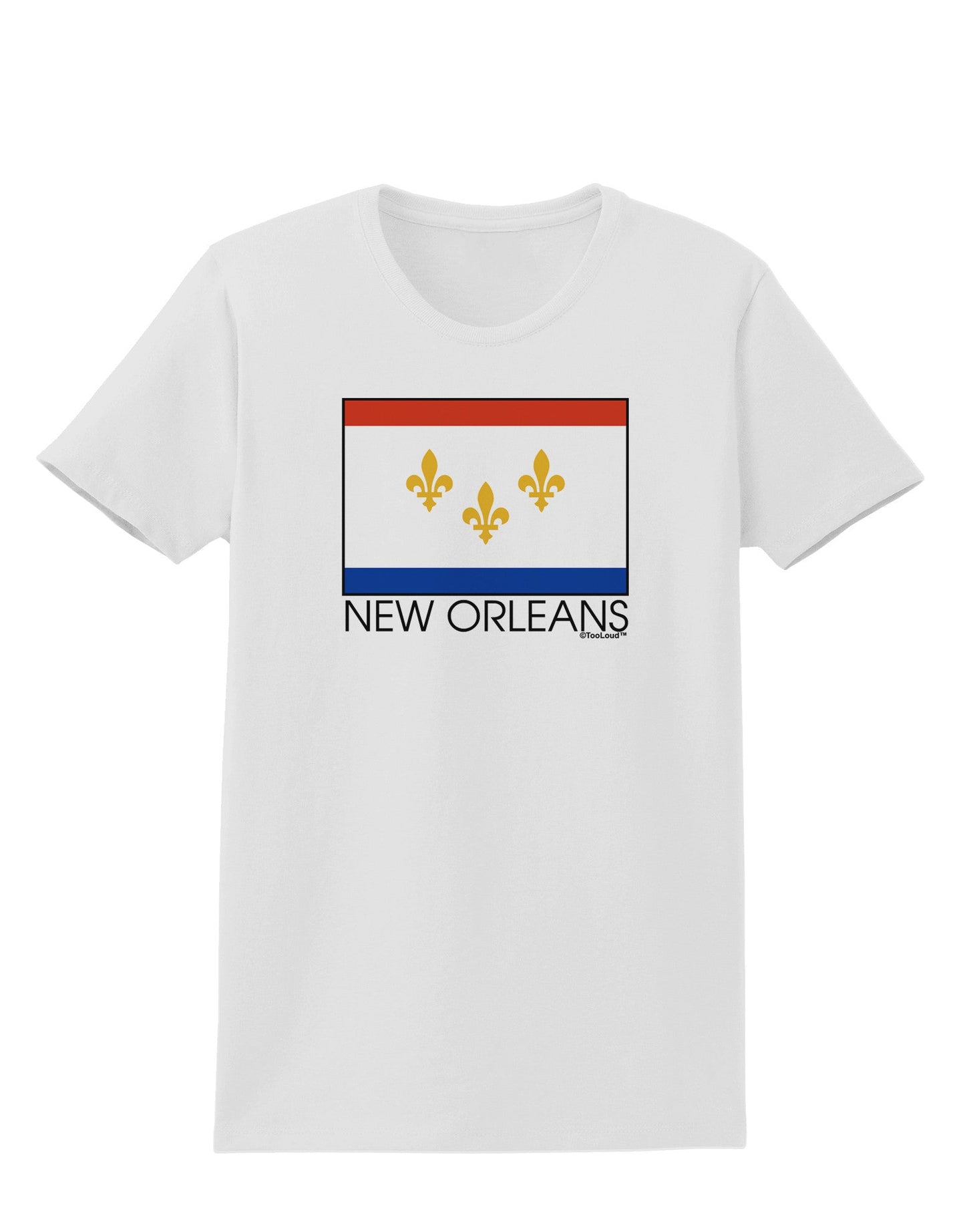 New Orleans Louisiana Flag Text Womens T-Shirt-Womens T-Shirt-TooLoud-White-X-Small-Davson Sales
