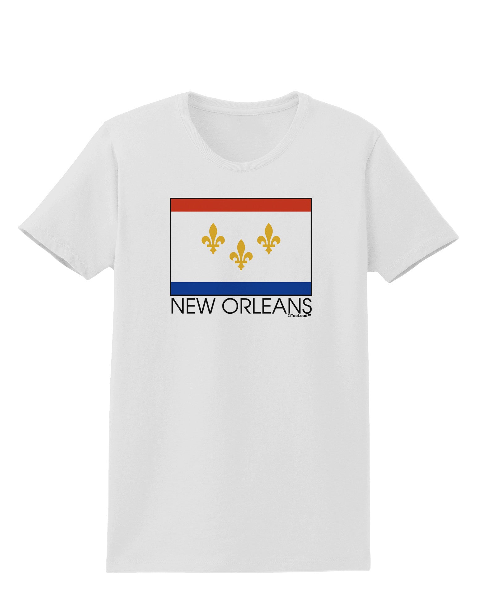 New Orleans Louisiana Flag Text Womens T-Shirt-Womens T-Shirt-TooLoud-White-X-Small-Davson Sales