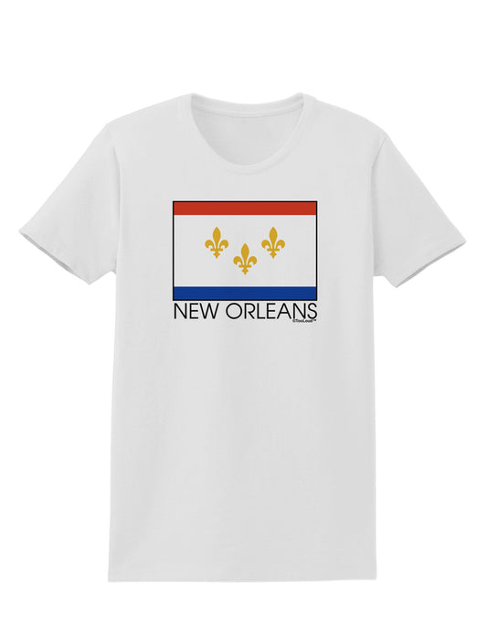 New Orleans Louisiana Flag Text Womens T-Shirt-Womens T-Shirt-TooLoud-White-X-Small-Davson Sales