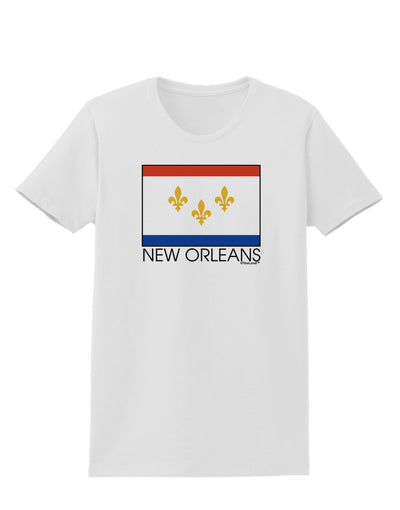 New Orleans Louisiana Flag Text Womens T-Shirt-Womens T-Shirt-TooLoud-White-X-Small-Davson Sales