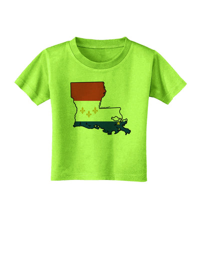 New Orleans Louisiana Flag Toddler T-Shirt-Toddler T-Shirt-TooLoud-Lime-Green-2T-Davson Sales