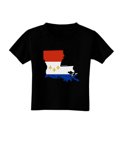 New Orleans Louisiana Flag Toddler T-Shirt Dark-Toddler T-Shirt-TooLoud-Black-2T-Davson Sales