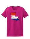 New Orleans Louisiana Flag Womens Dark T-Shirt-TooLoud-Hot-Pink-Small-Davson Sales