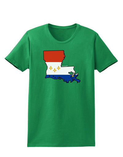 New Orleans Louisiana Flag Womens Dark T-Shirt-TooLoud-Kelly-Green-X-Small-Davson Sales