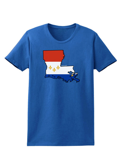 New Orleans Louisiana Flag Womens Dark T-Shirt-TooLoud-Royal-Blue-X-Small-Davson Sales