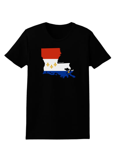 New Orleans Louisiana Flag Womens Dark T-Shirt-TooLoud-Black-X-Small-Davson Sales