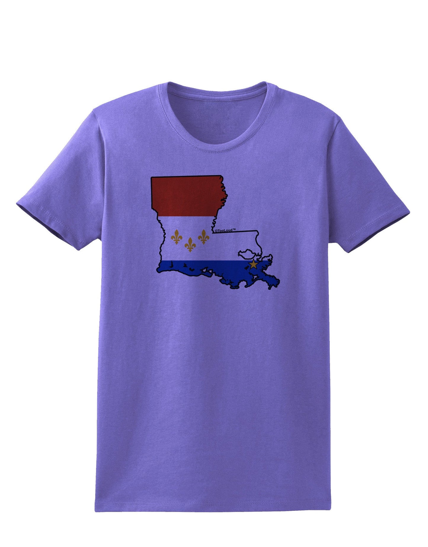 New Orleans Louisiana Flag Womens T-Shirt-Womens T-Shirt-TooLoud-Violet-X-Small-Davson Sales