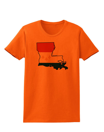 New Orleans Louisiana Flag Womens T-Shirt-Womens T-Shirt-TooLoud-Orange-X-Small-Davson Sales