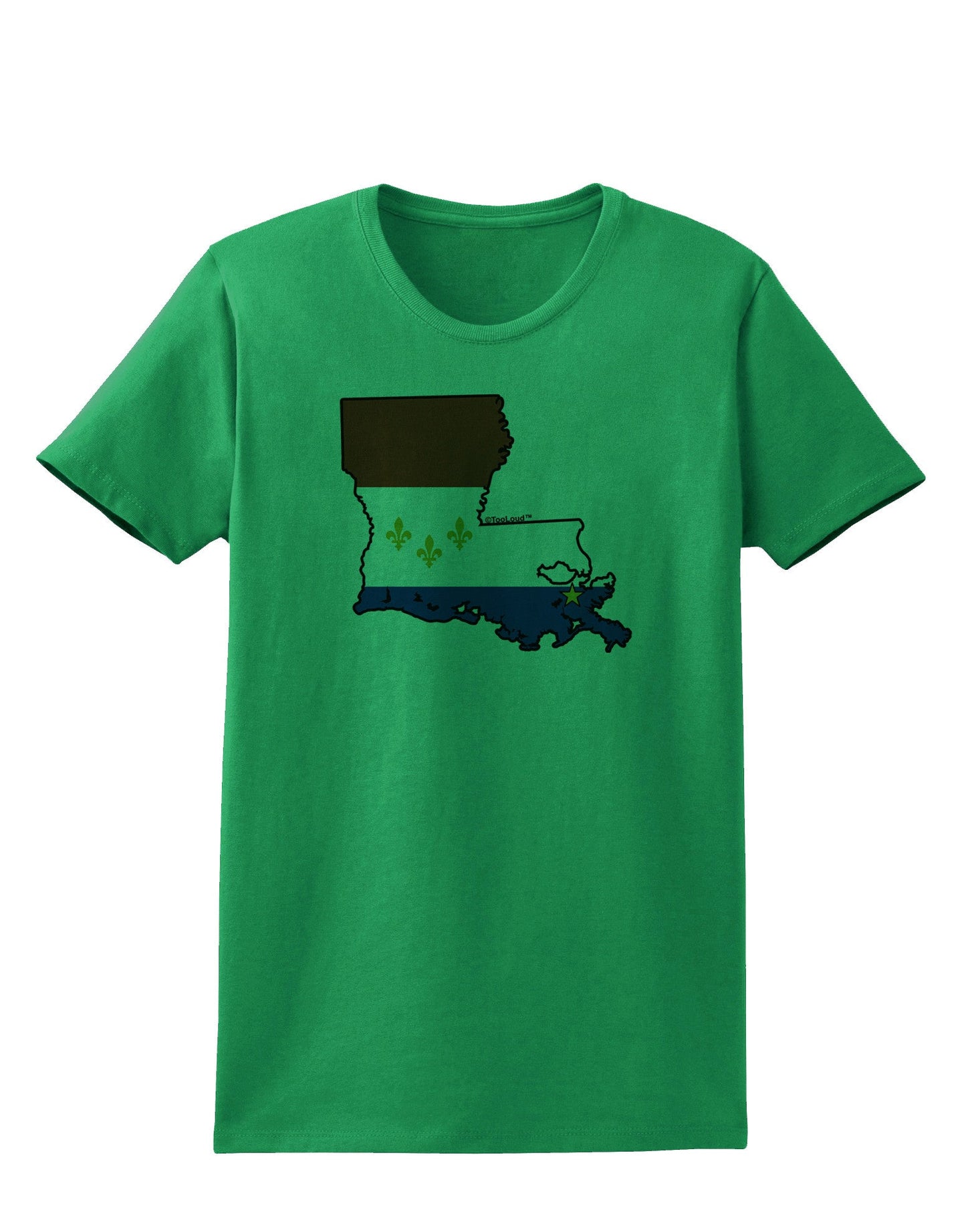 New Orleans Louisiana Flag Womens T-Shirt-Womens T-Shirt-TooLoud-Kelly-Green-X-Small-Davson Sales