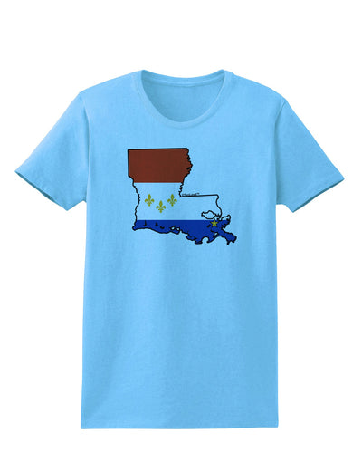 New Orleans Louisiana Flag Womens T-Shirt-Womens T-Shirt-TooLoud-Aquatic-Blue-X-Small-Davson Sales