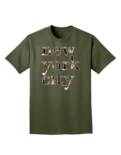 New York City - City Lights Adult Dark T-Shirt by TooLoud-Mens T-Shirt-TooLoud-Military-Green-Small-Davson Sales