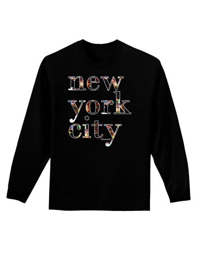 New York City - City Lights Adult Long Sleeve Dark T-Shirt by TooLoud-TooLoud-Black-Small-Davson Sales