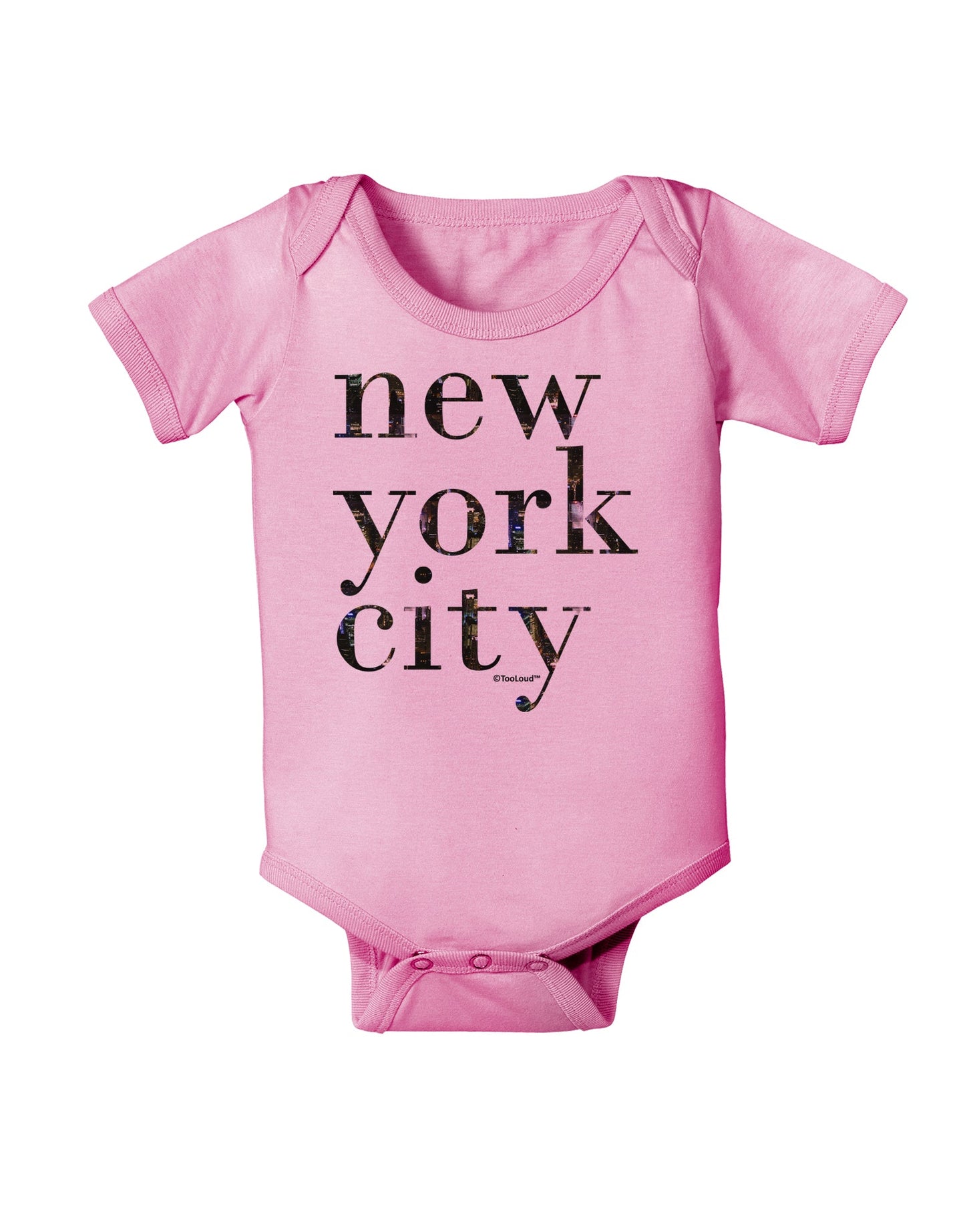 New York City - City Lights Baby Romper Bodysuit by TooLoud-Baby Romper-TooLoud-Light-Pink-06-Months-Davson Sales