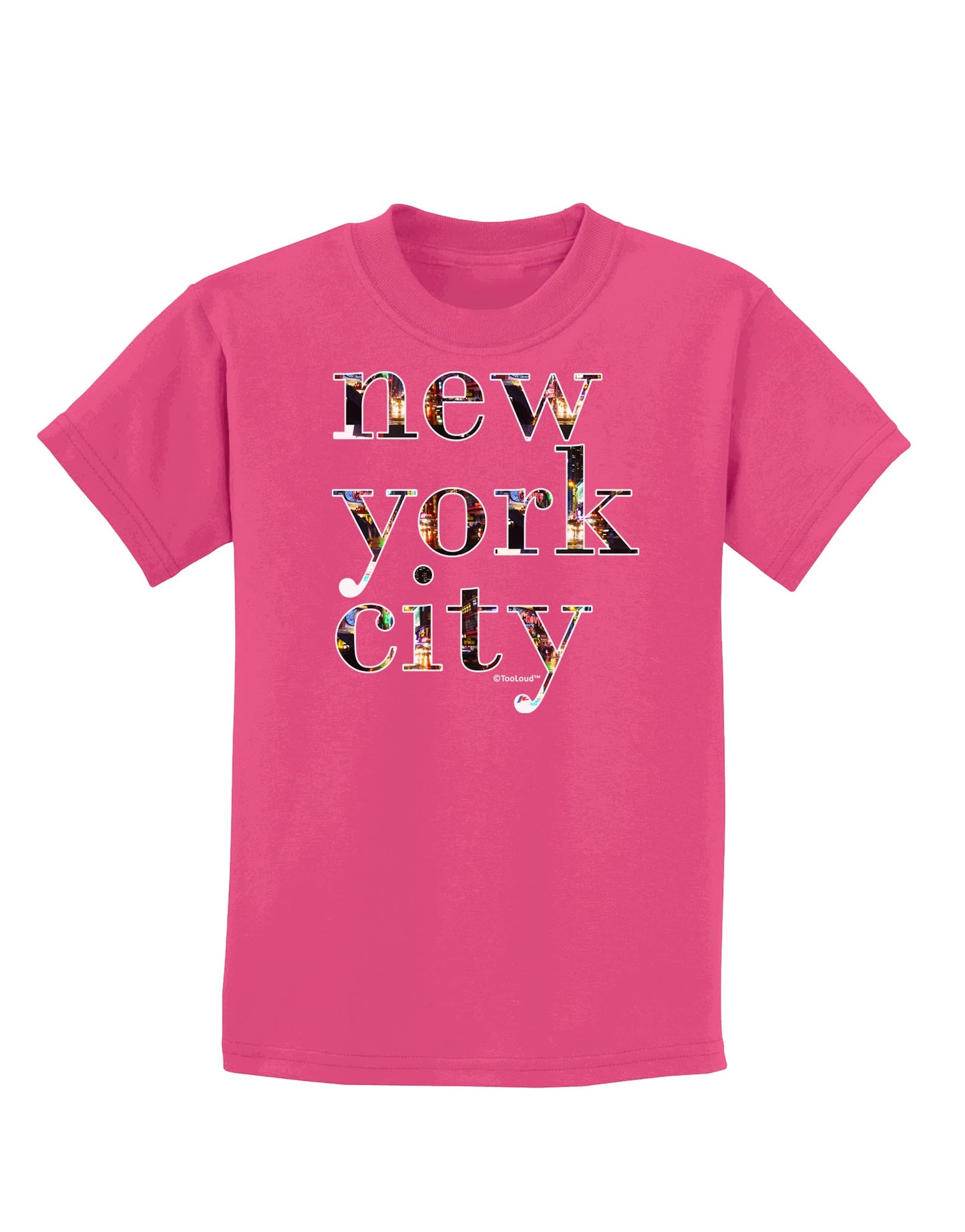 New York City - City Lights Childrens Dark T-Shirt by TooLoud-Childrens T-Shirt-TooLoud-Sangria-X-Small-Davson Sales