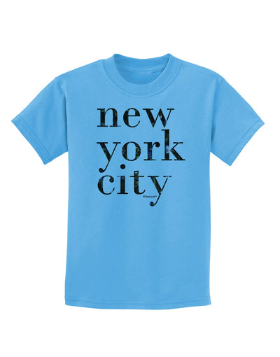 New York City - City Lights Childrens T-Shirt by TooLoud-Childrens T-Shirt-TooLoud-Aquatic-Blue-X-Small-Davson Sales