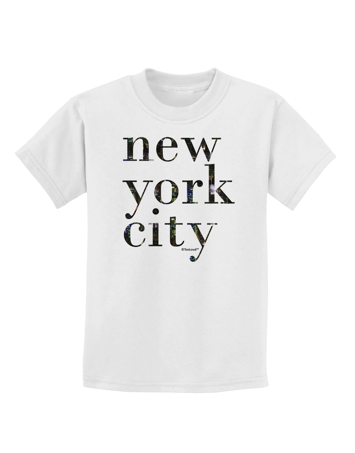 New York City - City Lights Childrens T-Shirt by TooLoud-Childrens T-Shirt-TooLoud-White-X-Small-Davson Sales