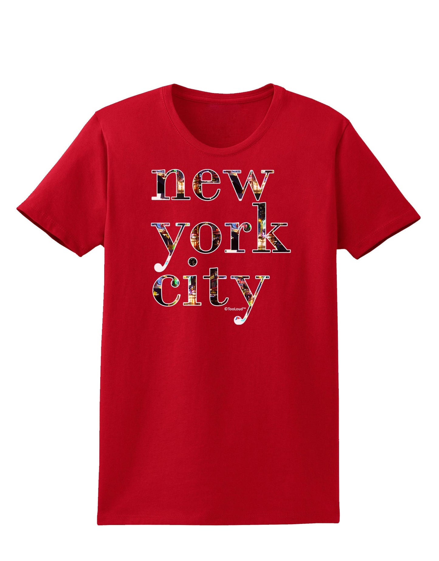 New York City - City Lights Womens Dark T-Shirt by TooLoud-Womens T-Shirt-TooLoud-Red-X-Small-Davson Sales