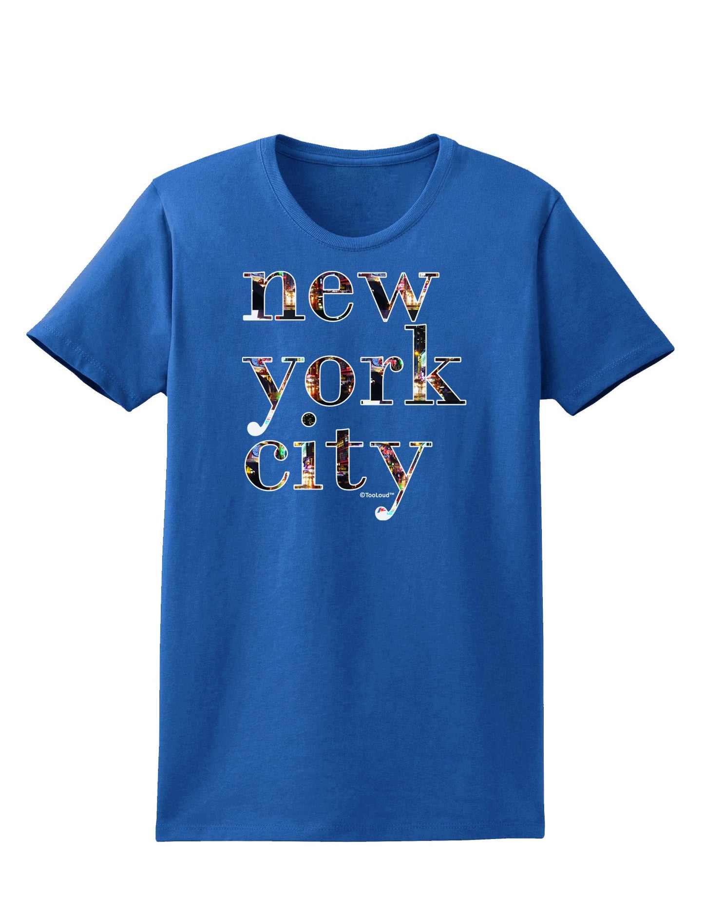 New York City - City Lights Womens Dark T-Shirt by TooLoud-Womens T-Shirt-TooLoud-Royal-Blue-X-Small-Davson Sales