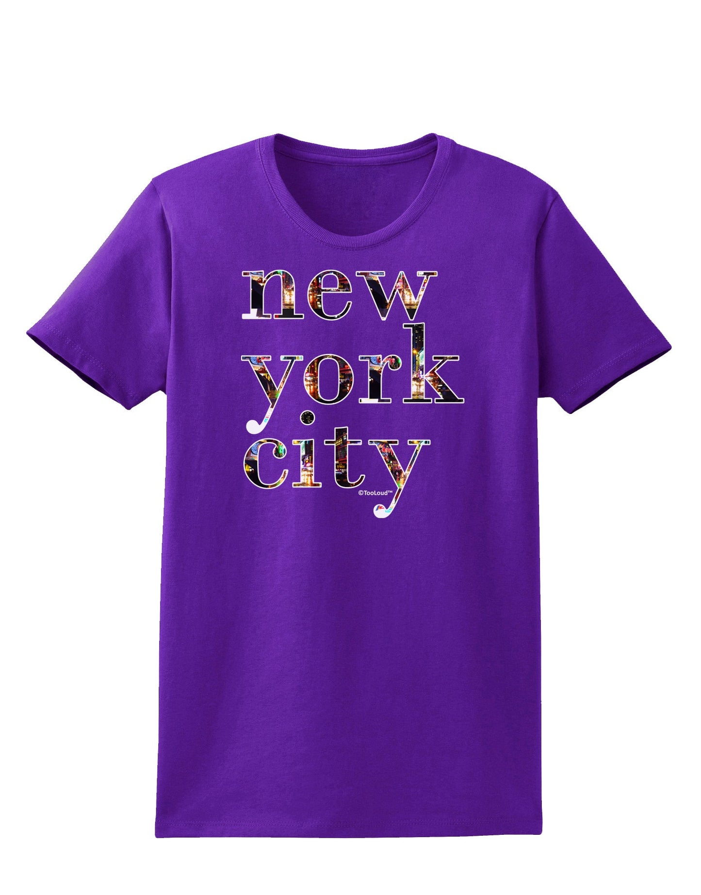 New York City - City Lights Womens Dark T-Shirt by TooLoud-Womens T-Shirt-TooLoud-Purple-X-Small-Davson Sales