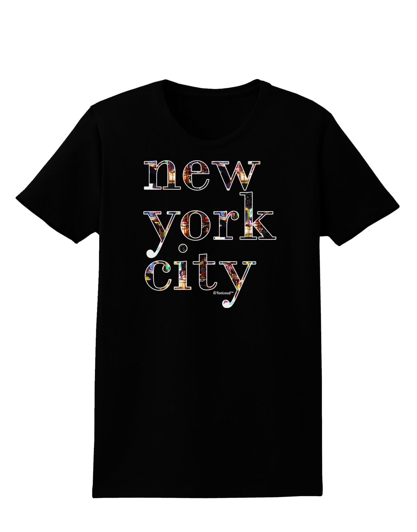 New York City - City Lights Womens Dark T-Shirt by TooLoud-Womens T-Shirt-TooLoud-Black-X-Small-Davson Sales