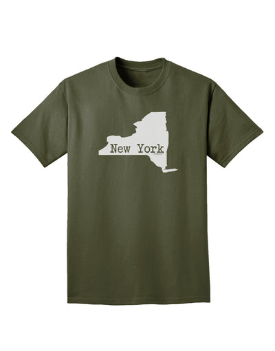 New York - United States Shape Adult Dark T-Shirt by TooLoud-Mens T-Shirt-TooLoud-Military-Green-Small-Davson Sales