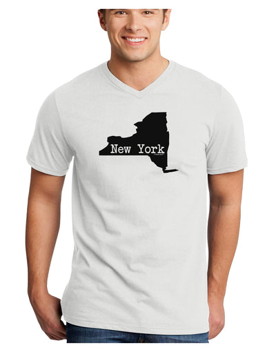 New York - United States Shape Adult V-Neck T-shirt by TooLoud-Mens V-Neck T-Shirt-TooLoud-White-Small-Davson Sales