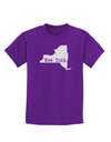 New York - United States Shape Childrens Dark T-Shirt by TooLoud-Childrens T-Shirt-TooLoud-Purple-X-Small-Davson Sales