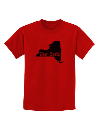 New York - United States Shape Childrens T-Shirt by TooLoud-Childrens T-Shirt-TooLoud-Red-X-Small-Davson Sales