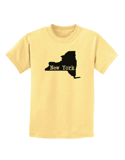 New York - United States Shape Childrens T-Shirt by TooLoud-Childrens T-Shirt-TooLoud-Daffodil-Yellow-X-Small-Davson Sales