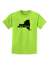 New York - United States Shape Childrens T-Shirt by TooLoud-Childrens T-Shirt-TooLoud-Lime-Green-X-Small-Davson Sales