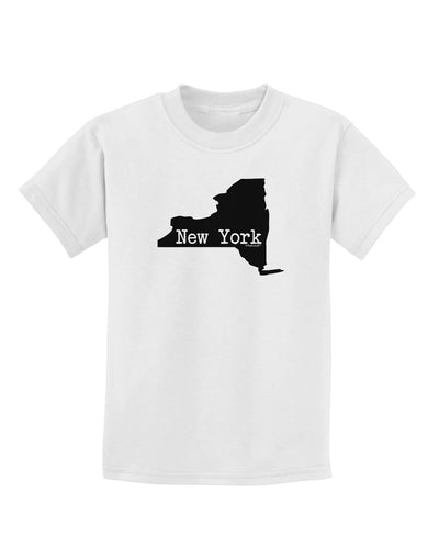 New York - United States Shape Childrens T-Shirt by TooLoud-Childrens T-Shirt-TooLoud-White-X-Small-Davson Sales