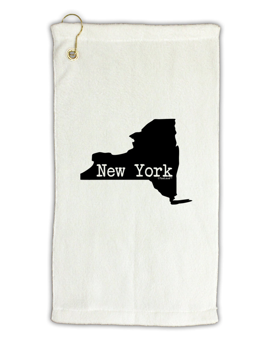 New York - United States Shape Micro Terry Gromet Golf Towel 16 x 25 inch by TooLoud-Golf Towel-TooLoud-White-Davson Sales