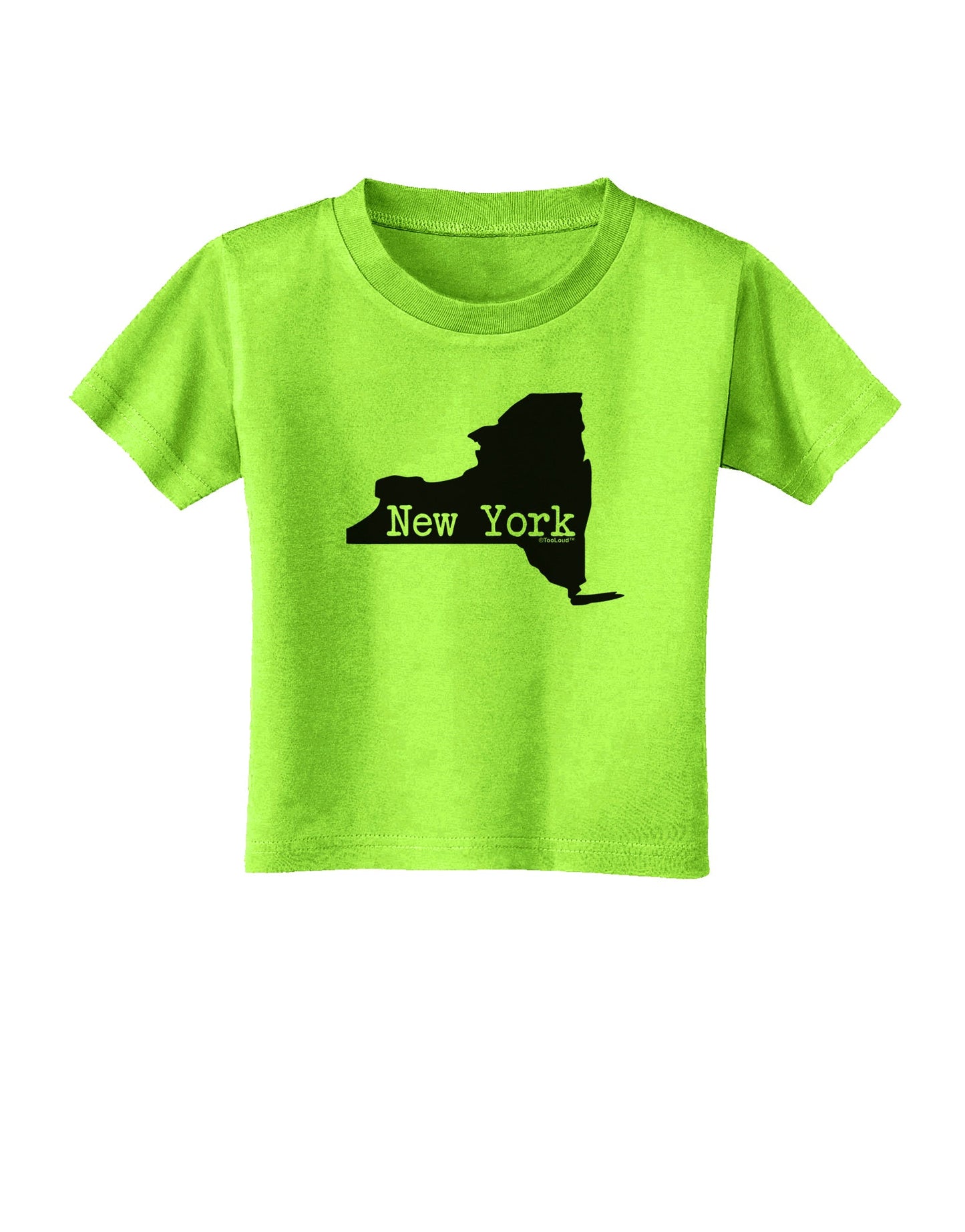 New York - United States Shape Toddler T-Shirt by TooLoud-Toddler T-Shirt-TooLoud-Lime-Green-2T-Davson Sales