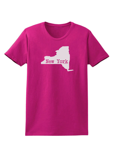 New York - United States Shape Womens Dark T-Shirt by TooLoud-Womens T-Shirt-TooLoud-Hot-Pink-Small-Davson Sales